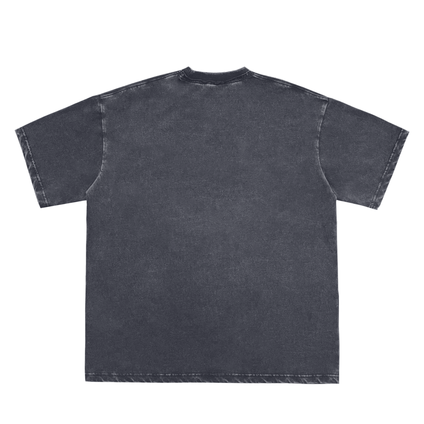 Snow Washed Raw-Edge Neckline T-Shirt