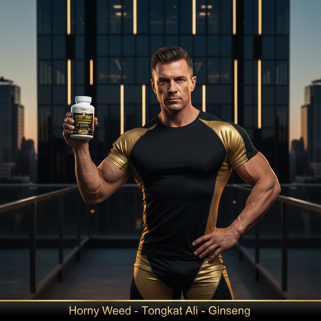 Horny Goat Weed Blend | Epimedium Tongkat Ali Maca Root Panax Ginseng L-Arginine | Male Vitality Energy and Stamina | 60 Capsules