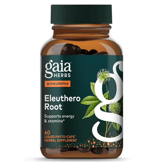 Gaia Herbs Eleuthero Root - Energy, Stamina & Mental Endurance Support - Eleuthero Root (Siberian Ginseng) Adaptogen Herbal Supplement - 60 Vegan Liquid Phyto-Capsules (30-Day Supply)