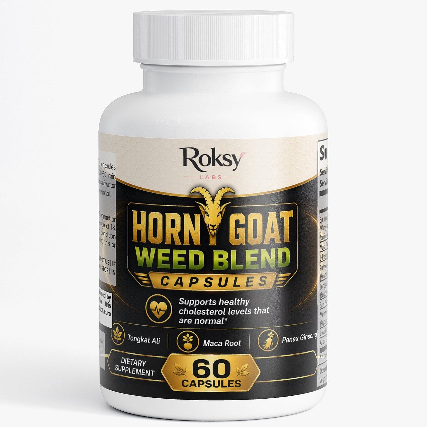 Horny Goat Weed Blend | Epimedium Tongkat Ali Maca Root Panax Ginseng L-Arginine | Male Vitality Energy and Stamina | 60 Capsules