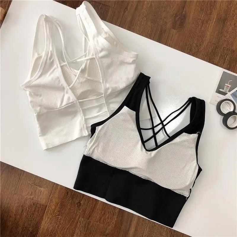Women Sports Bra Sexy Brathable Sports Top Yoga Bra Push Up Top Female Gym Fitness Sports Underwear Female Seamless bra